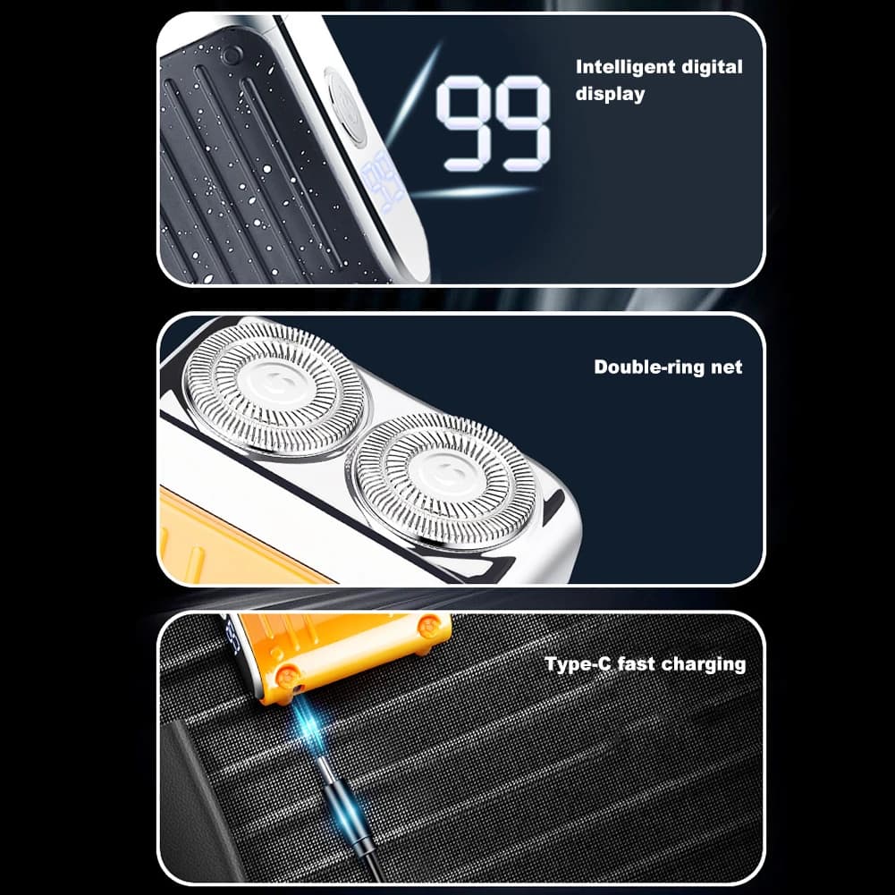 Hair Beard Trimmer Magnetic Hair Razor Waterproof Portable Rotary Razor for Household Use