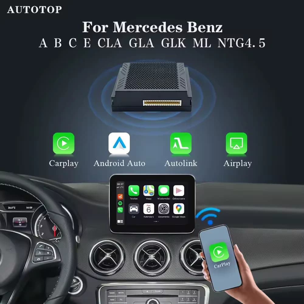 Plug & Play Wireless Carplay Android Auto Becker Modulo Per Mercedes Benz ABCE CLA GLA GLK ML Sprinter NTG4.5 GPS Mirror Link
