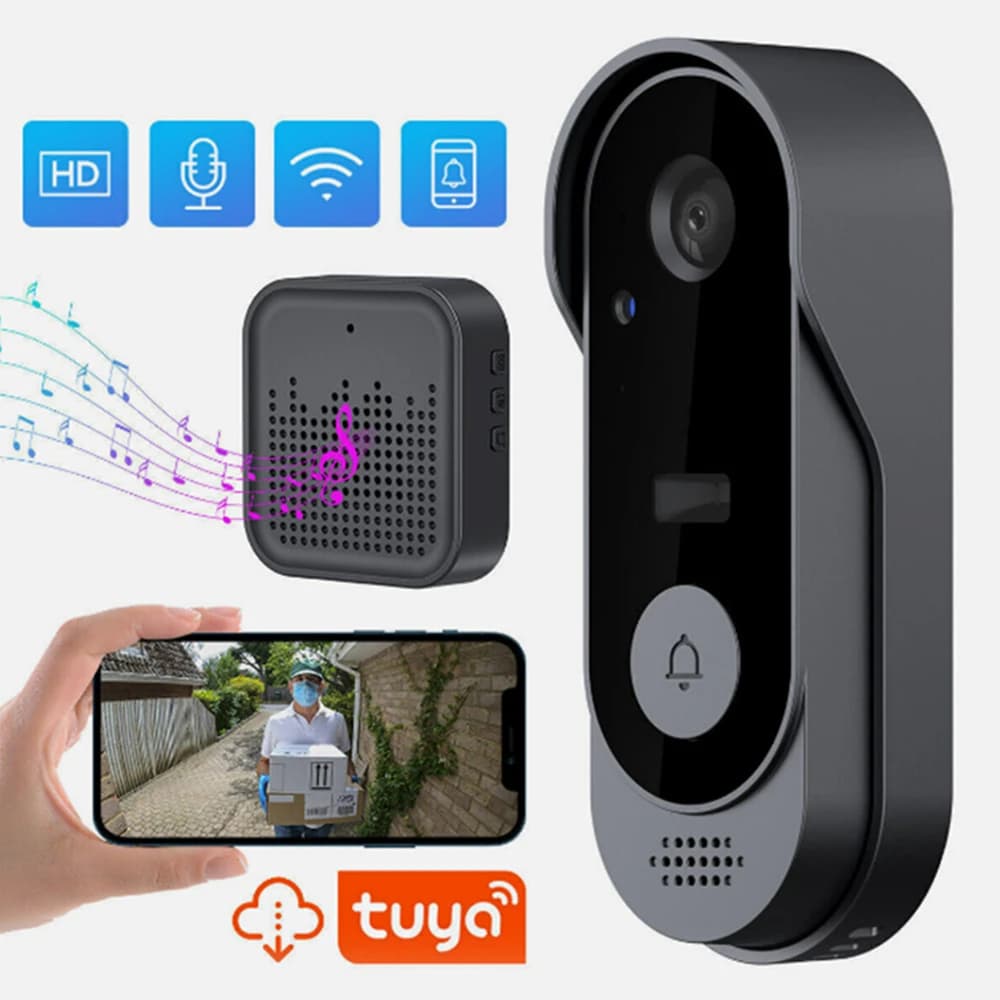 Campanello per casa intelligente Monitor per visione notturna Videocamera 720P Videocitofono 2.4G Wifi Campanello di sicurezza Campanello senza fili impermeabile