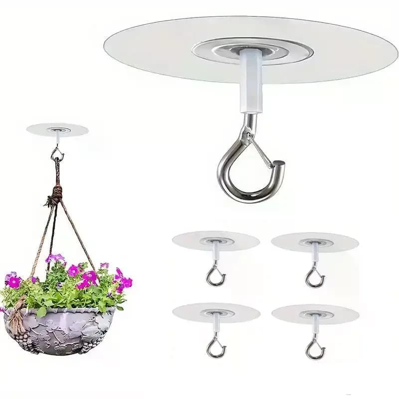 [MA]3Pcs Stick Ceiling Hooks Heavy Duty Adhesive Hooks Waterproof Wall And Ceiling Hangers For Wind Chimes Balloons Decorations