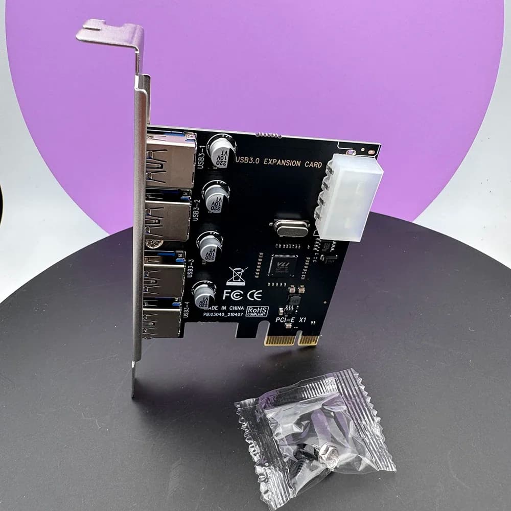 Adattatore scheda di espansione PCI-E a USB 3.0 HUB PCI Express 4 porte 5 Gbps velocità USB 3 0 PCI E PCIe Express 1x per desktop