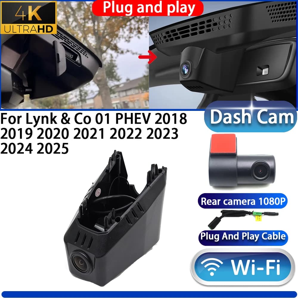 HighCity for Lynk & Co 01 PHEV 2018-2025 Dash Cam Camera DVR 4K WiFi Plug & Play Video Recorder
