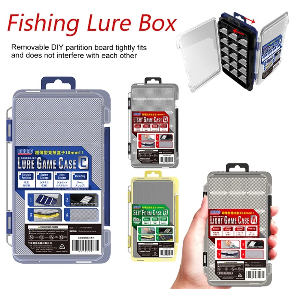 Ultra-thin 17 mm Ultra-thin Multifunctional Fishing Tool Storage Box Bags for baits Portable Fishing Equipment Boxes Waterproof bait