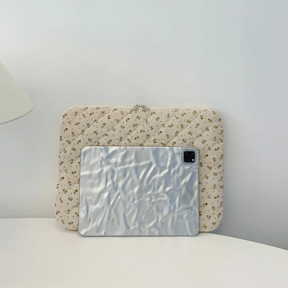Custodia per Laptop Trapuntata con Stampa Floreale, Borsa Protettiva per Notebook da 11-15 Pollici e Tablet