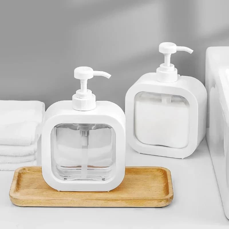 Dispenser di sapone liquido da cucina Pompa vuota Bottiglia di shampoo Piatto Contenitore di sapone Bagno Doccia Gel Lavanderia Liquido di stoccaggio 300/500ml