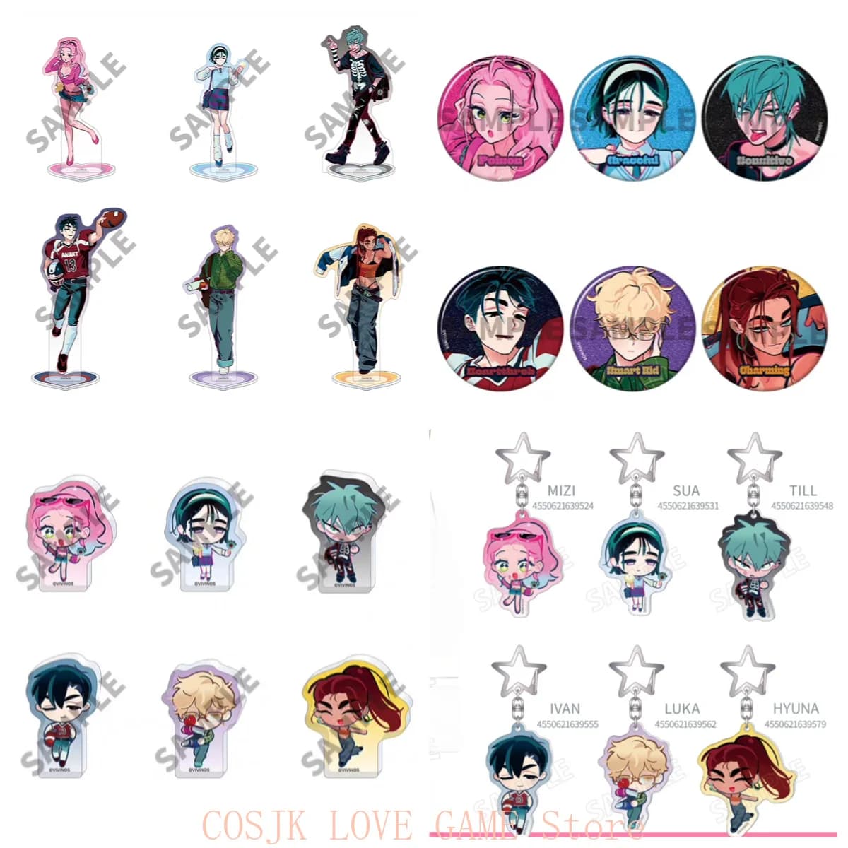 Genuine Game Alien Stage Ivan Sua Ivan Till Luka Mizi Hyuna Anime ID Card Badge Acrylic Stand Keychain Poster Card Holder Gift