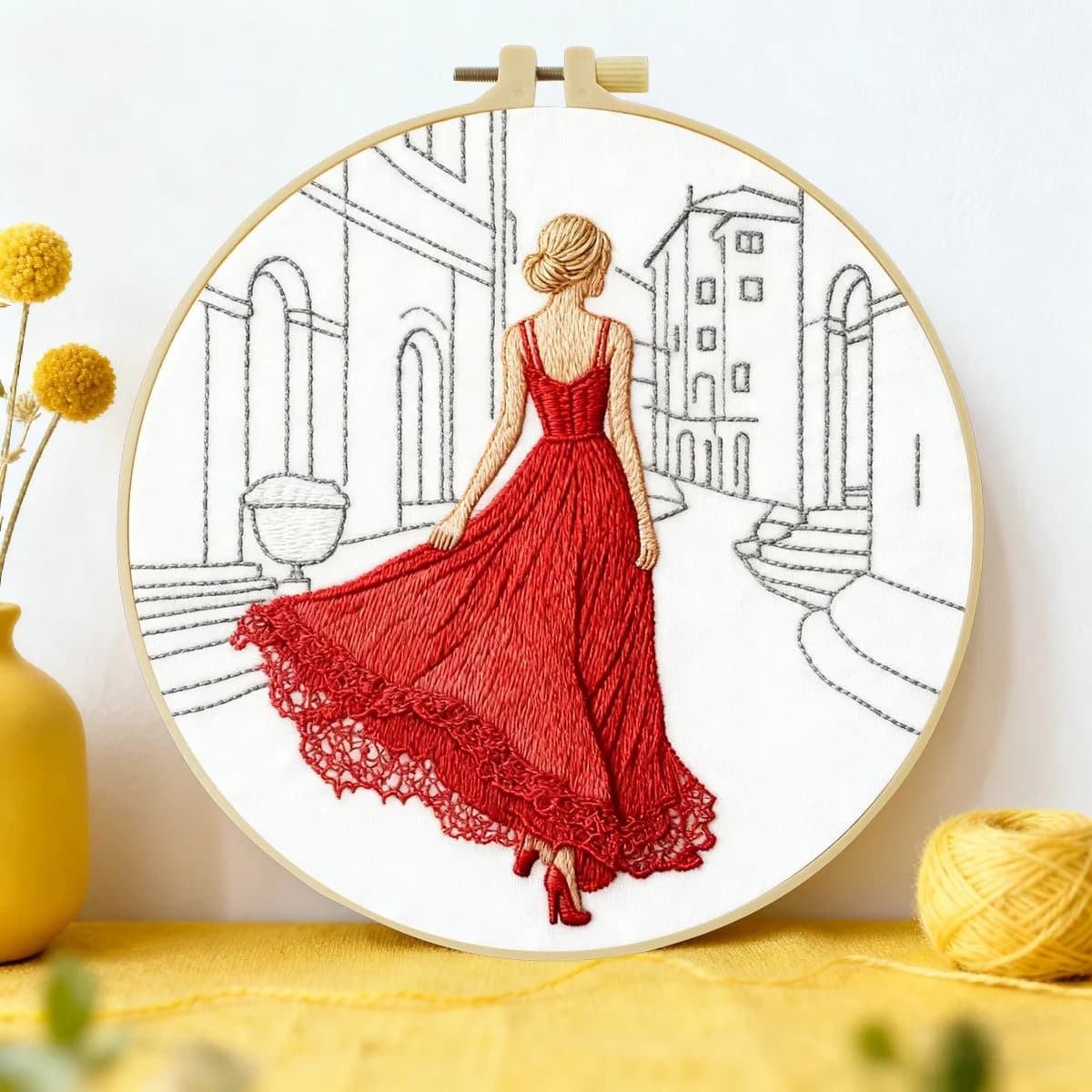 1 pz 20X20 CM/15X15 CM 7.87/6.3 pollici femmina Ricamo Starter Kit FAI DA TE kit di ricamo FAI DA TE manualidades Mestiere Pittura di Cucito arte