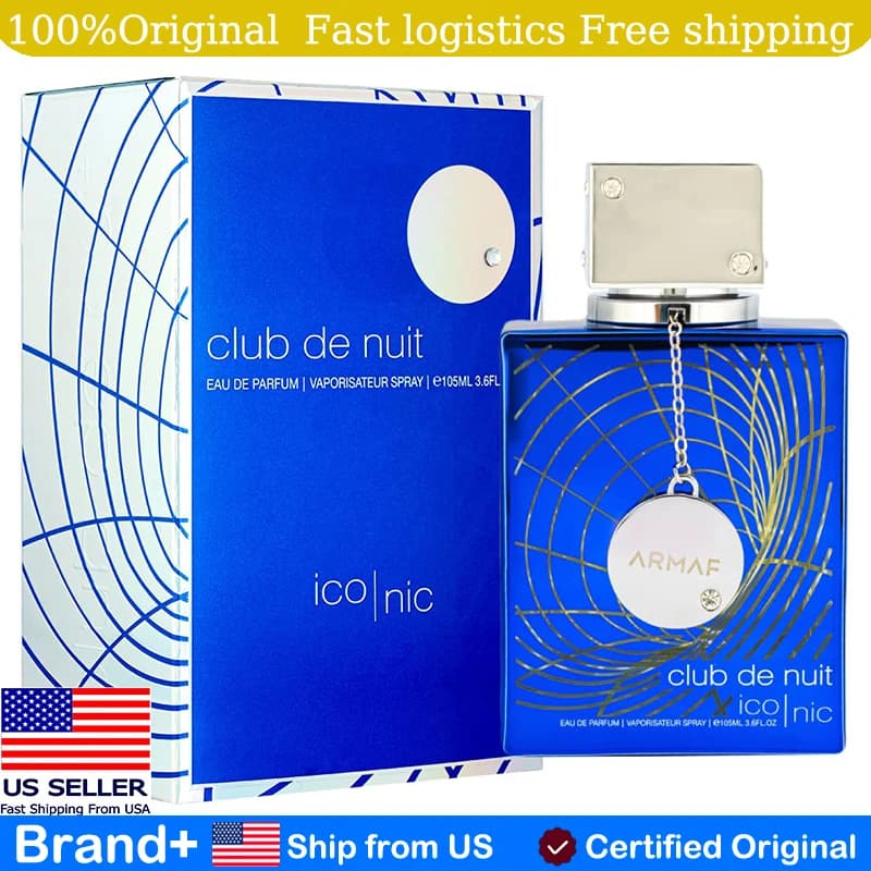 Armaf Club De Nuit Blue Iconic Eau De Parfum Spray Man 3.6 Ounce, Persistent Persistent Personnel and Body Perfumer, Birthday Gift