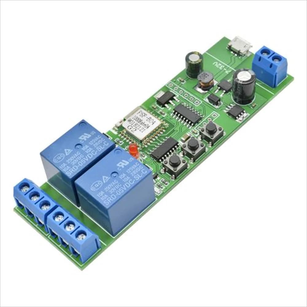 EWeLink APP USB5V/DC7-32V 2-way WiFi remote control relay module for smart / self-locking domestic jogging