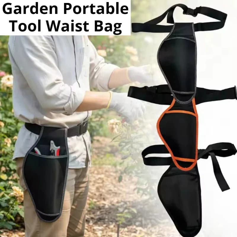 Garden Electric Pruning Shear Waist Bag with Battery Storage Box with Belt Portable Outdoor Shear Scissor Storage Tools Bag