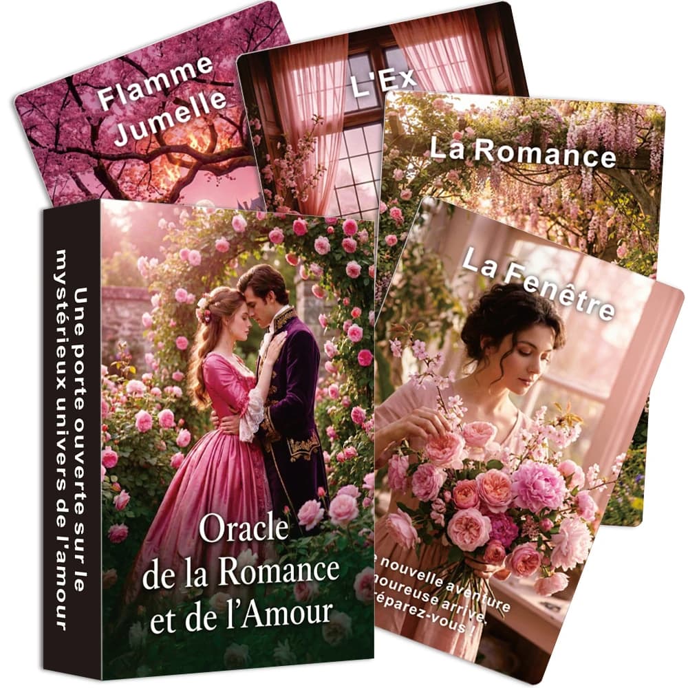 Carte Oracolo Francesi, Tema Amore Romantico, 50 Carte per Guida alle Profezie, Lettura, Giochi di Carte, Carte dei Tarocchi, Regali con Carte, 12*8cm, 14+