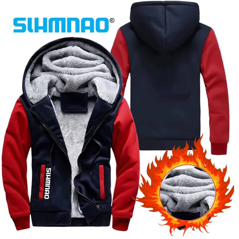 Nuova giacca da pesca giacca con cappuccio da uomo giacca invernale con cerniera in lana calda spessa con cappuccio abbigliamento sportivo Casual abbigliamento sportivo da uomo