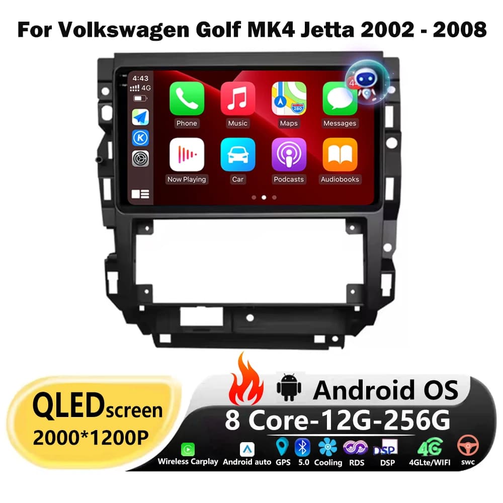 9 ''Android 16 Auto Per Volkswagen VW Golf 4 IV 2002-2008 Jetta MK4 Classics Auto Radio Lettore Multimediale GPS Carplay unità principale