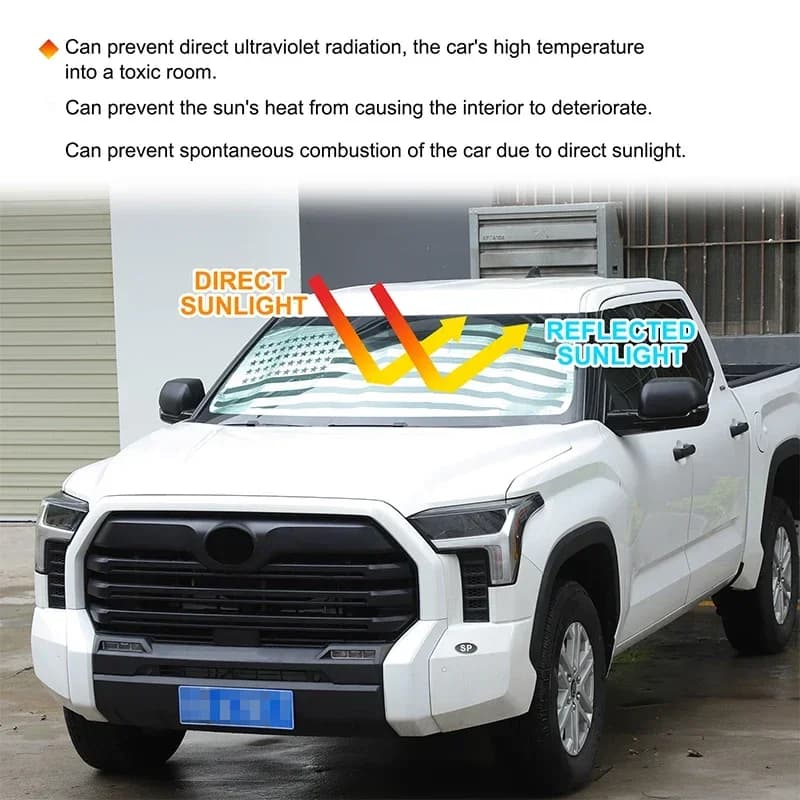 Cheya Foglio di Alluminio/Argento Nastro Auto Parabrezza Anteriore Parasole Protezione Solare Visiera Parasole per Toyota Tundra 2022 + Accessori