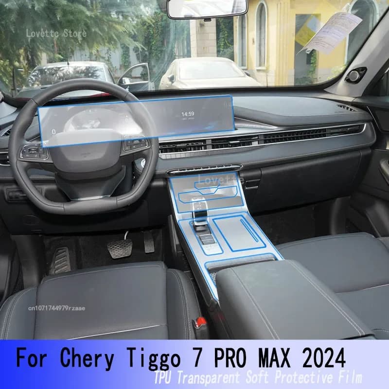Per Chery Tiggo 7 PRO MAX 2024 Istruzioni di navigazione per auto Pannello aria condizionata Pellicola protettiva in TPU Adesivo schermo cambio PPF