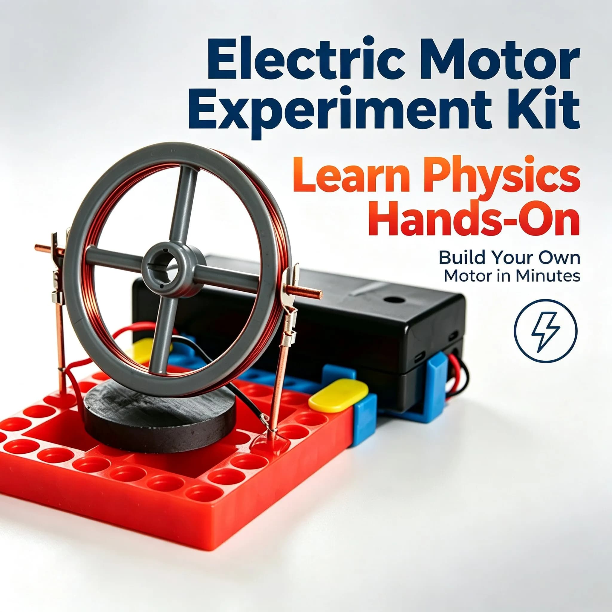 DIY Electromagnetic Motor Experiment Model, Hand-Assembled Physics Teaching Kit, DIY Science Educational Assembly Hobby Gift
