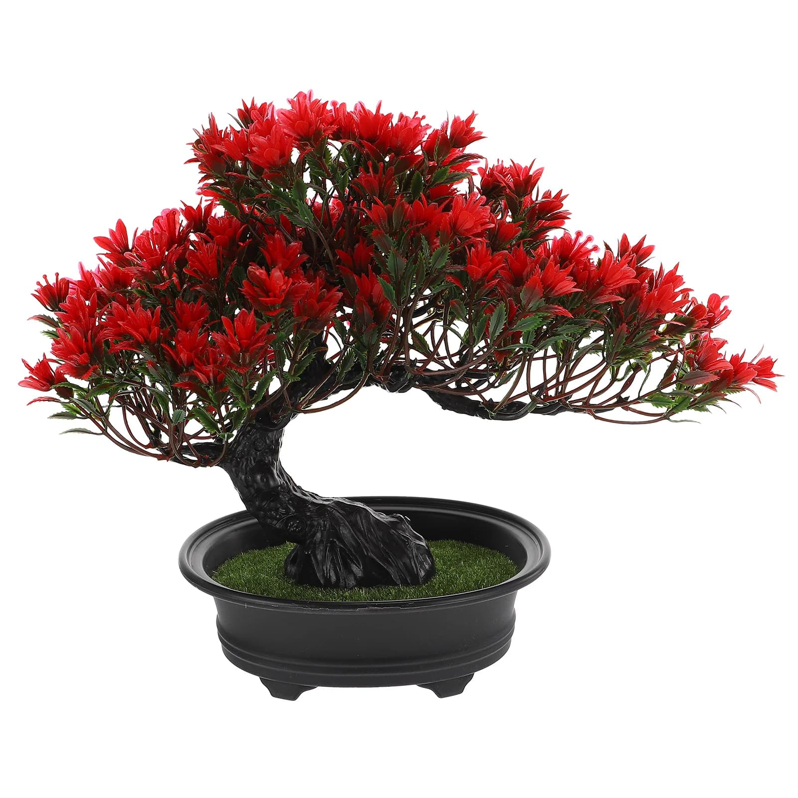 Pianta artificiale in vaso Bonsai Verde Piccoli alberi Piante Ornamenti Realistici Eterni Plastica Realistica Decorazione floreale in vaso