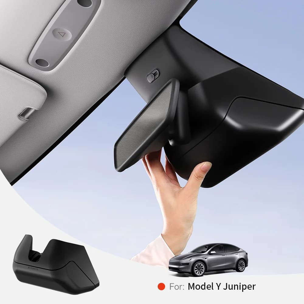 YZ per Tesla Model Y Juniper Scatola per occhiali per auto Design originale Custodia per occhiali da sole Visiera Clip per riporre le carte Nuovo modello 2025 Accessori