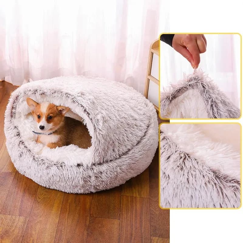 Winter Plush Pet Cat Bed Round Cat Cushion Cat House Warm Cats Basket Pet Sleep Bag Kitten Nest Kennel for Pet Dog Cats
