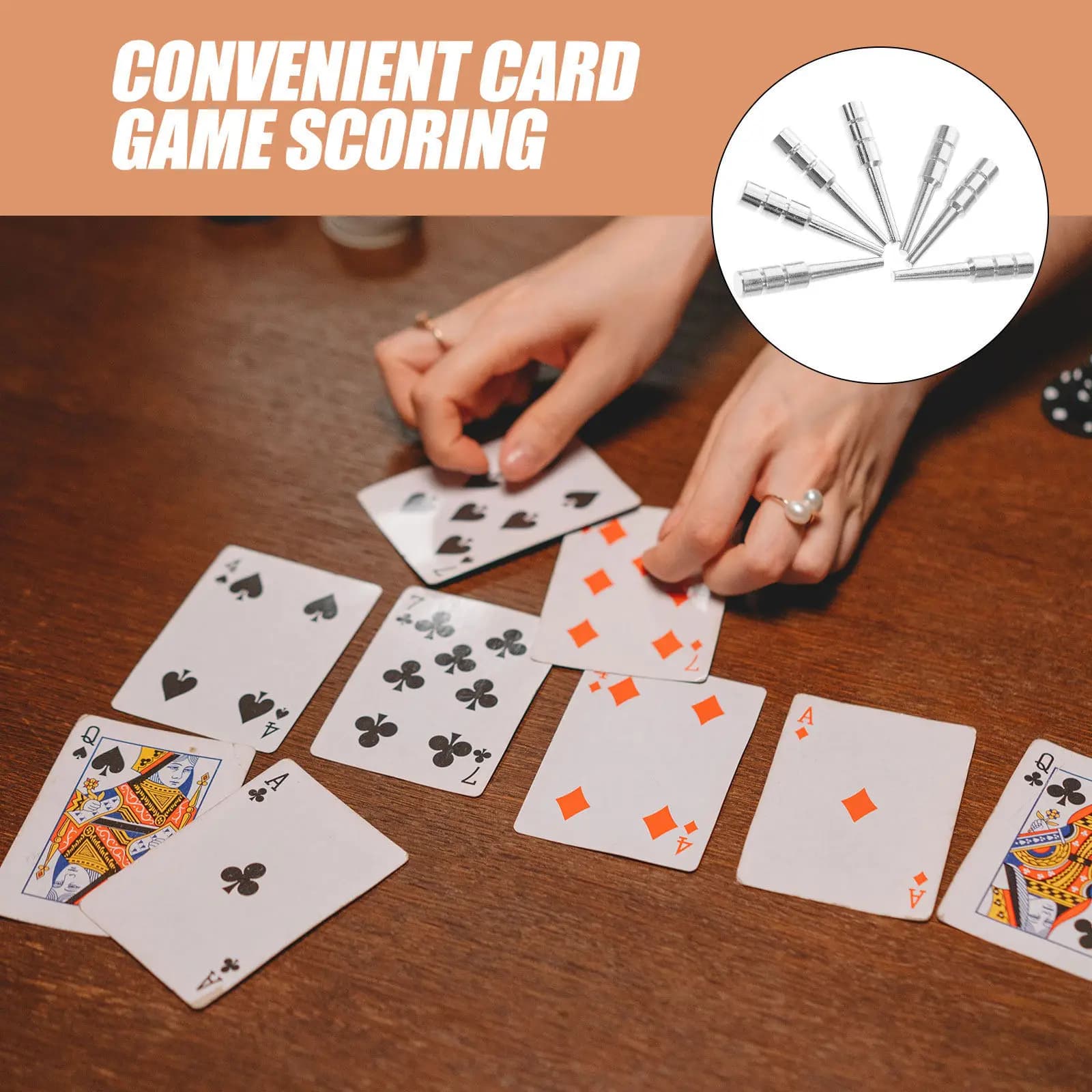 10 Pezzi di Perni Segnapunti in Metallo Raffinato per Cribbage e Giochi da Tavolo, Facili da Inserire, Accessori per Giochi di Famiglia