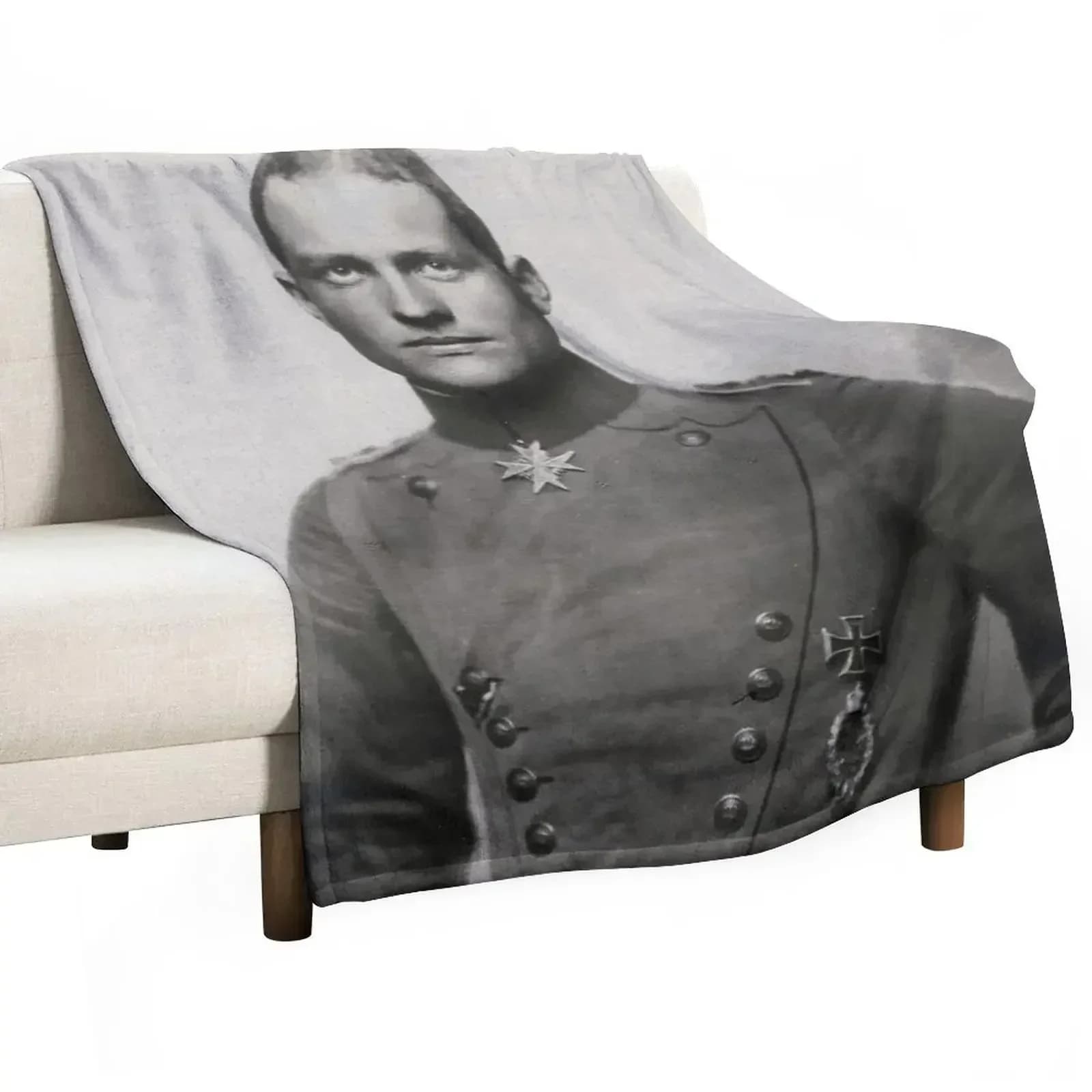 Richthofen with Pour le Merite... WWIPortrait Throw Blanket Luxury St Beautifuls Soft Big Summer Kid'S Sleeping Bag Blankets