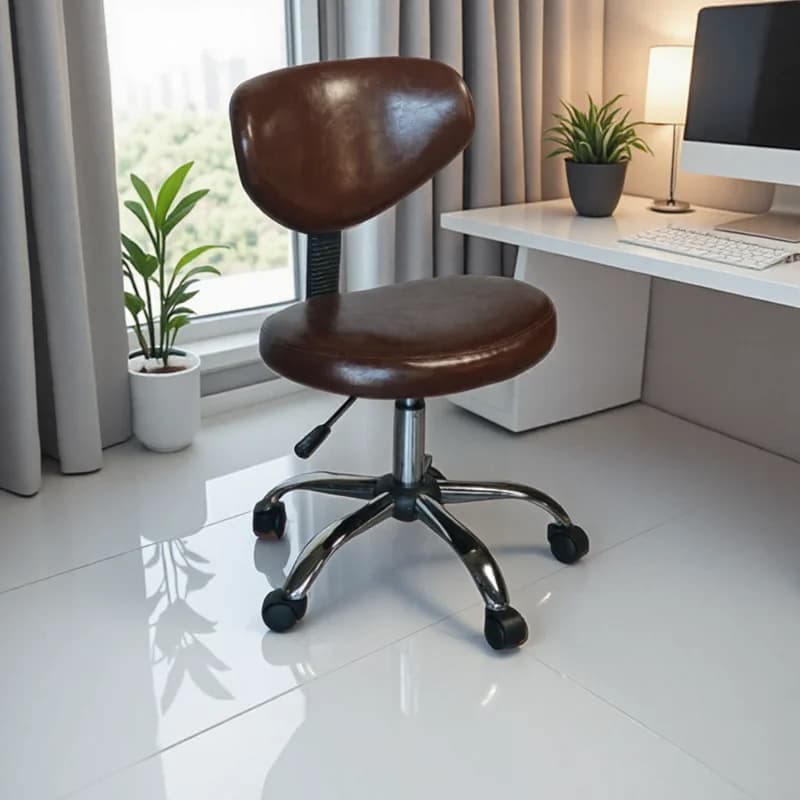 Sedia da ufficio compatta e regolabile Sedia da lavoro ergonomica girevole per piccoli spazi Seduta da scrivania per la casa Mobile con ruote Sedia da gioco