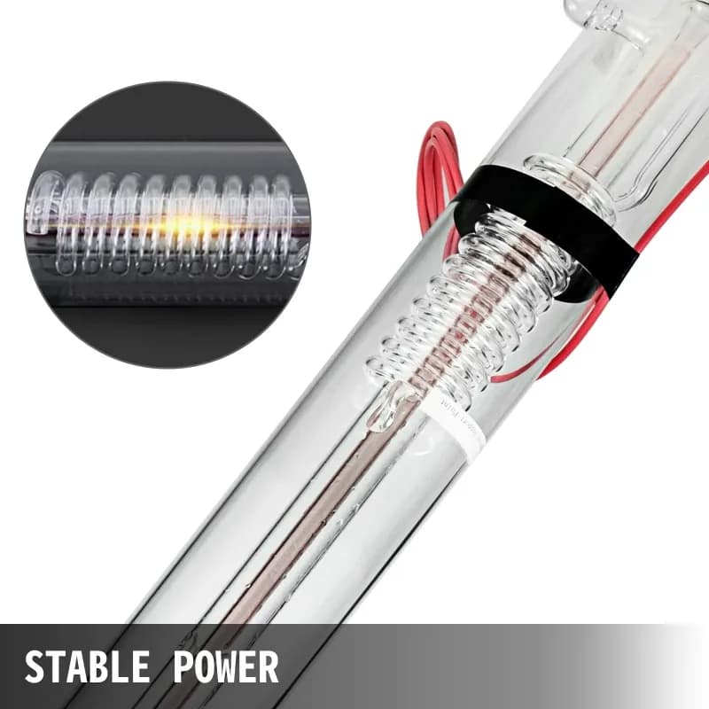 【Premium】 Tubo laser CO2 da 40-130 W con vetro borosilicato per incisione/taglio di acrilico, legno, pelle, Fric
