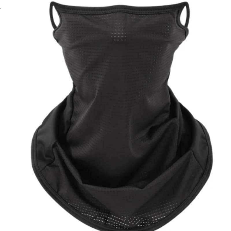 Summer V-Neck Breathable Scarf Half Face Mask Quick-Drying Neck Gaiter with Hanging Ear Design Sun Protection Bandana Neckerchie