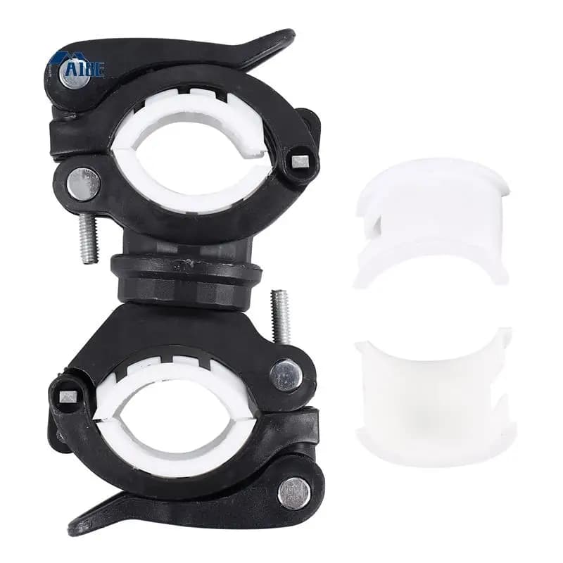A18E-360 gradi rotante ciclismo bici luce doppio supporto LED torcia anteriore lampada pompa supporto per manubrio accessorio per bicicletta