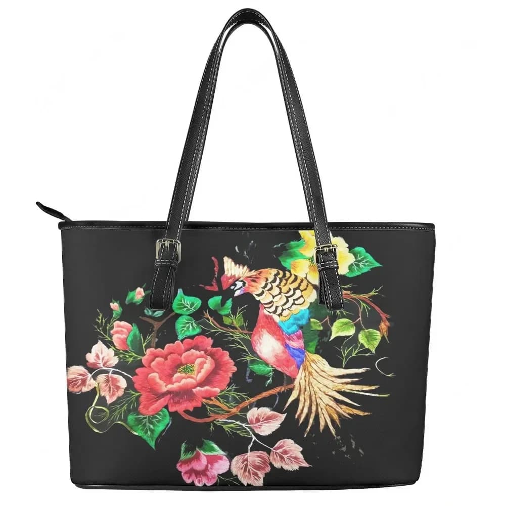 Borsa a Tracolla Etnica alla Moda con Stampe Floreali Personalizzate, Borsa da Viaggio in Pelle per Uomo e Donna, Regalo