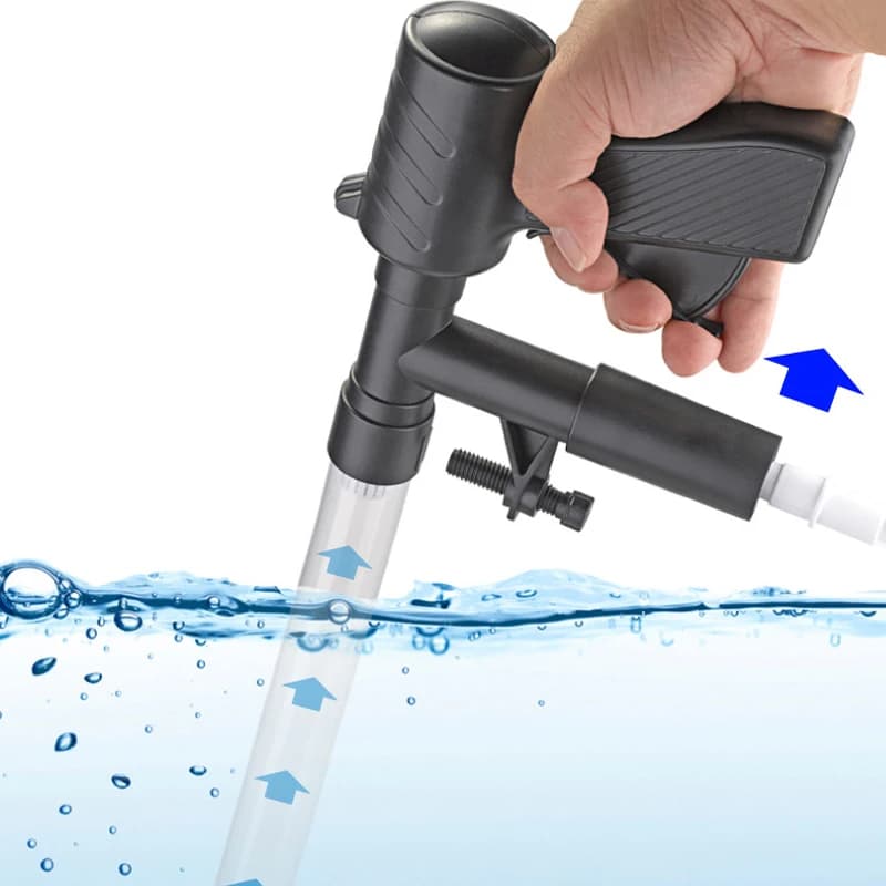Pompa per Cambio Acqua Acquario, Strumento per Pulizia Acquario, Aspiratore per Sabbia e Ghiaia, Pompa Filtro a Sifone Manuale