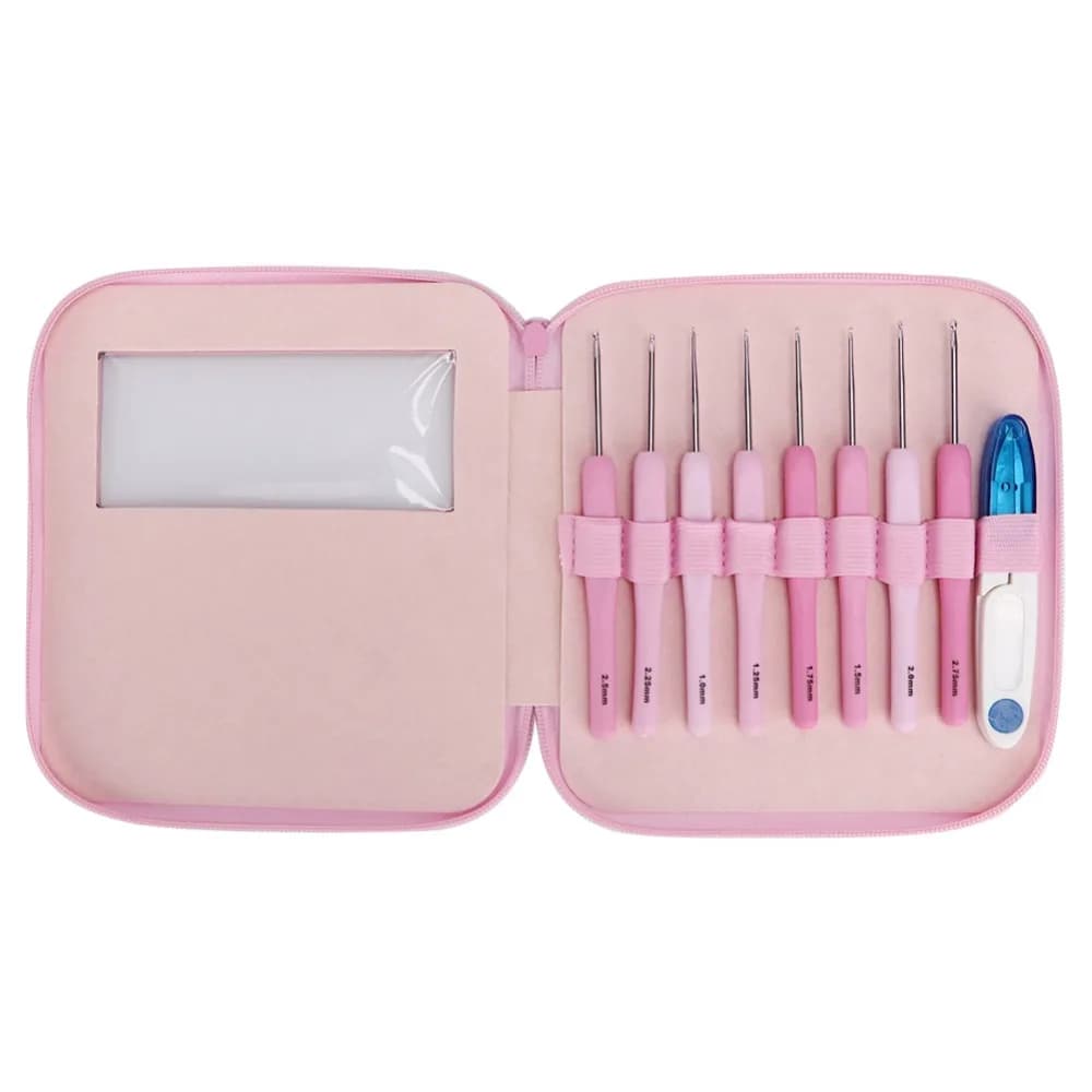Crochet Hooks Soft Plastic Crochet Hook Kit Ergonomic Pink Crochet Set Crochet Hooks Set Beginners