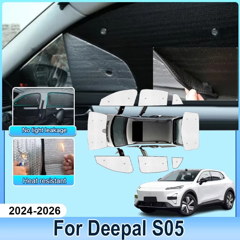 Auto Accessories For Deepal S05 C857 2024 2025 2026 Black Slivr Sunscreen Car Window Shading Cover Anti-UV Sun Protect Sunshades