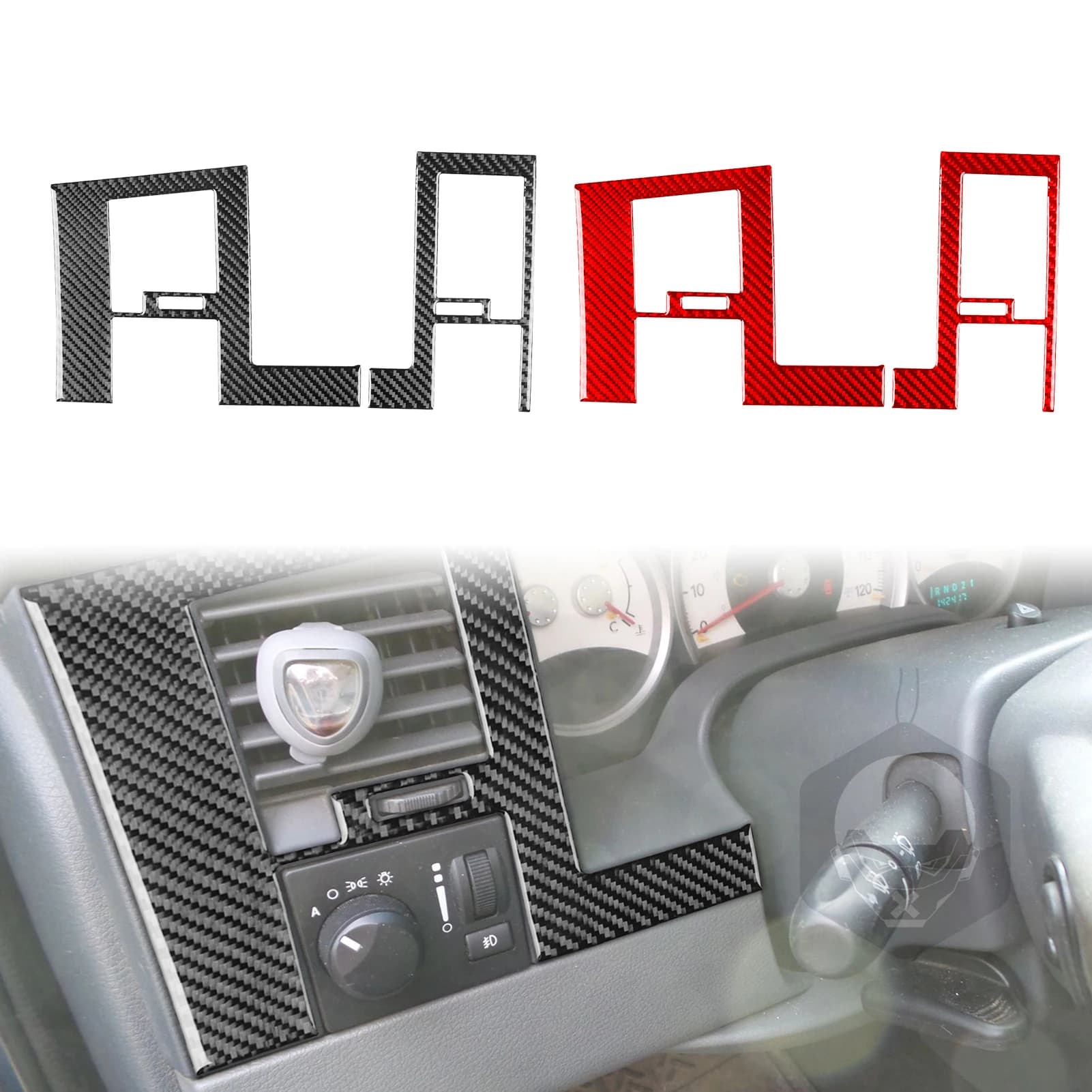 Per Dodge Durango 2004 2005 2006 2007 Accessori Interni auto in fibra di carbonio Volante laterale Pannello aria Trim Adesivi