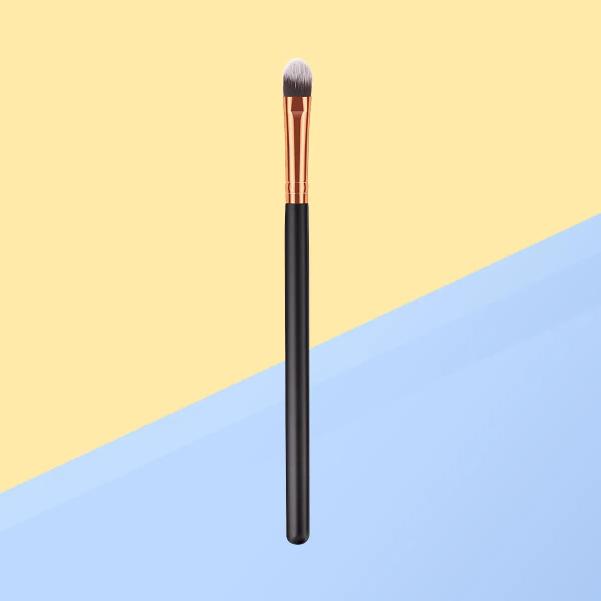 Pennello per Trucco Professionale in Nylon con Manico in Legno Perlato per Sfumare Polvere, Blush, Fondotinta e Correttore