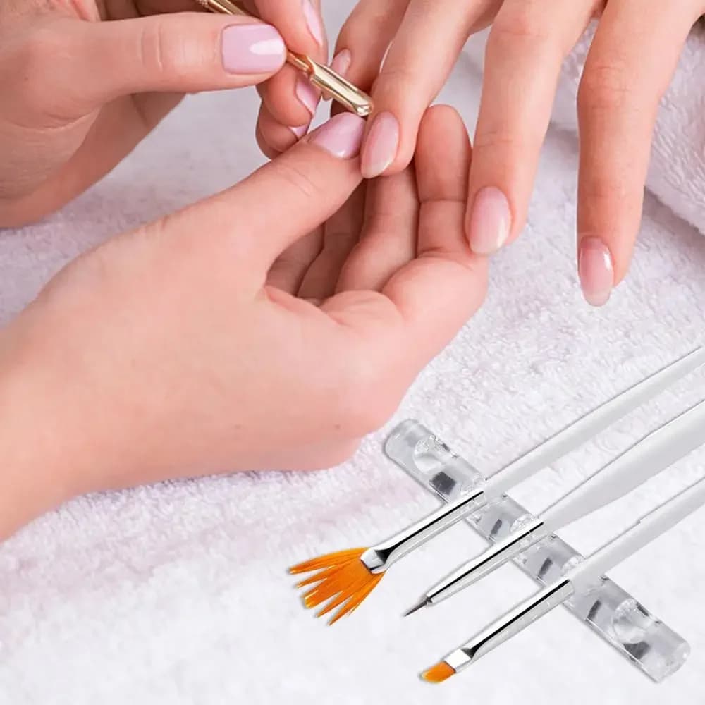 5 griglie in acrilico per pennelli per unghie, scaffale per pittura, supporto per penna, supporto per display colorato per pennelli in gel UV