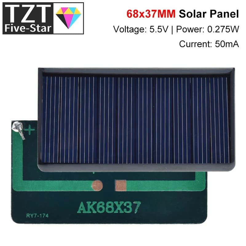 1/3PCS 5.5V 50mA pannelli solari policristallini 68x37mm Mini sunpower celle solari FAI DA TE Pannello Fotovoltaico Per caricabatteria
