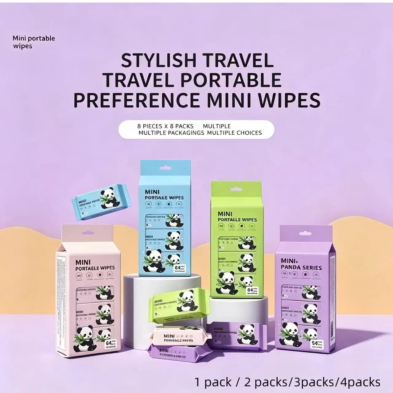 Salviette Umidificate Portatili Senza Alcool Multiuso per Pulizia Viso, Viaggi, Animali Domestici, Casa, Scrivania, Fornelli