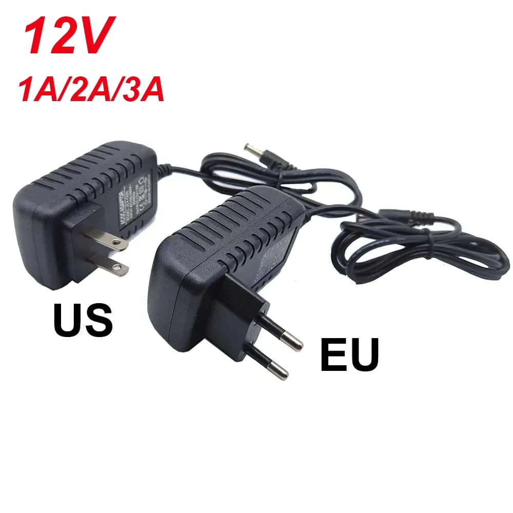 AC DC12V 1A 2A 3A Universal Power Adapter Supply Charger adaptor EU US Plug Universal Charger For LED light strips