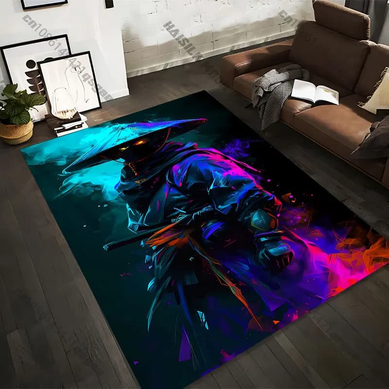 21 Sizes Mysterious warrior vibrant energy Printed Area Rugs for Adult Yoga Mats Living Room Decor Personalized Doormat