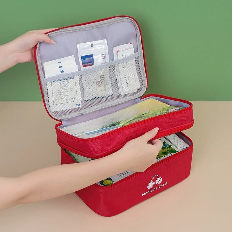 Borsa per medicinali portatile da esterno Borsa di pronto soccorso per la casa Scatola per medicinali Borsa di emergenza Borsa per la prevenzione dell'epidemia Borsa per la salute della scuola
