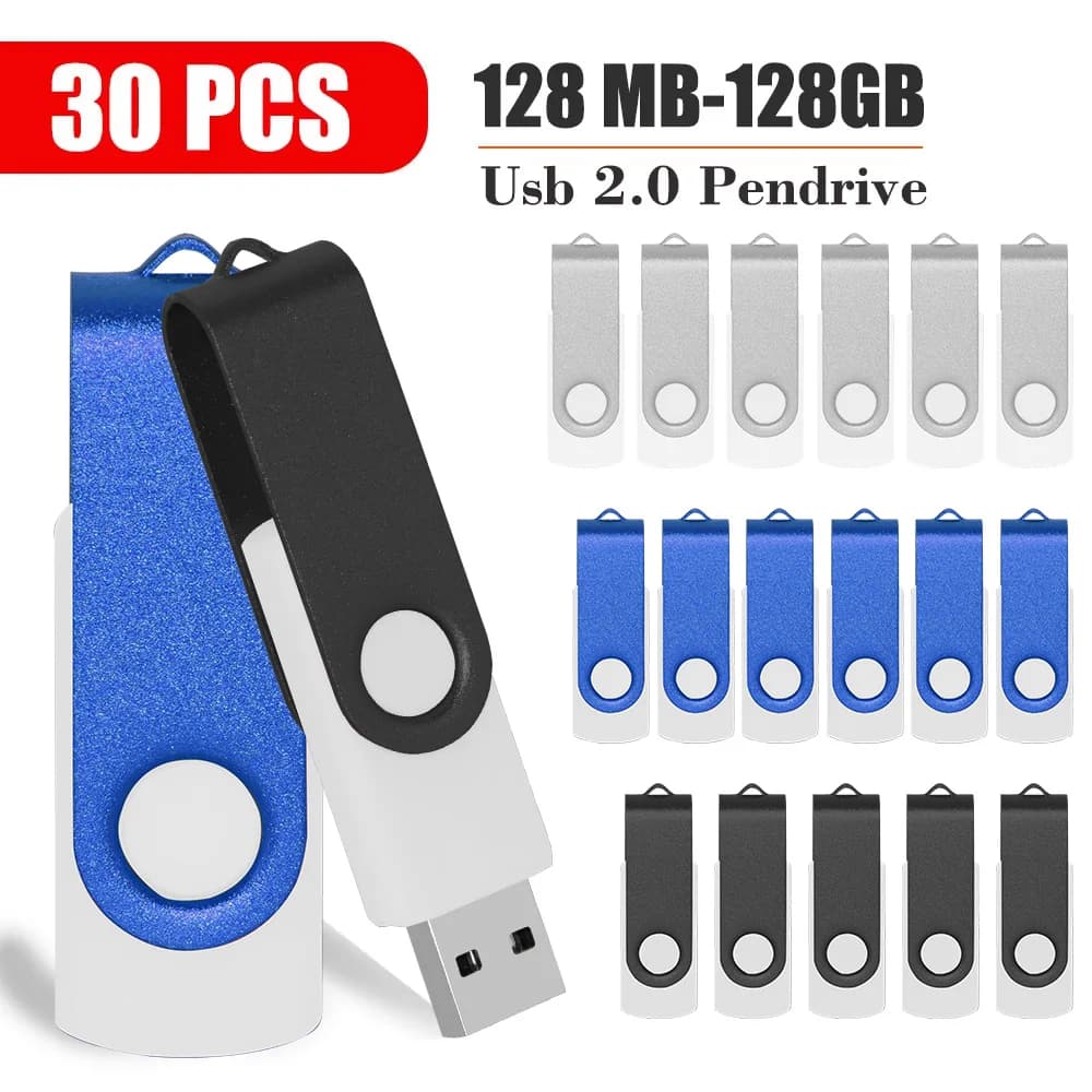 30PCS LOGO personalizzato OTG 2.0 Chiavetta USB 8GB 16GB 32GB 64GB Chiavetta USB Pen Drive 1GB 2GB 4GB 128MB Pendrive per Smart Phone/PC