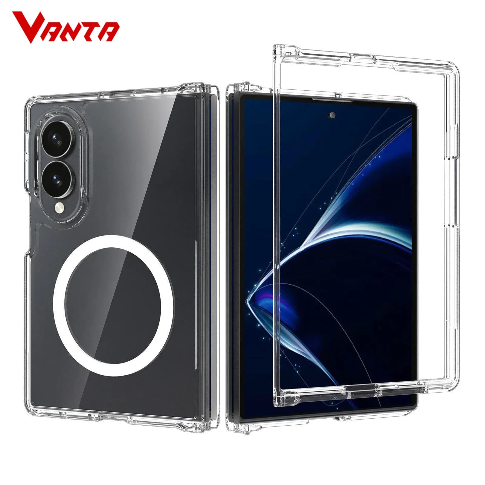 for Magsafe Z Fold8 Wide Transparent PC TPU Wireless Charge Case for Samsung Galaxy Z Fold 8 Ultra 7 6 5 4 Shockproof Fit Cover