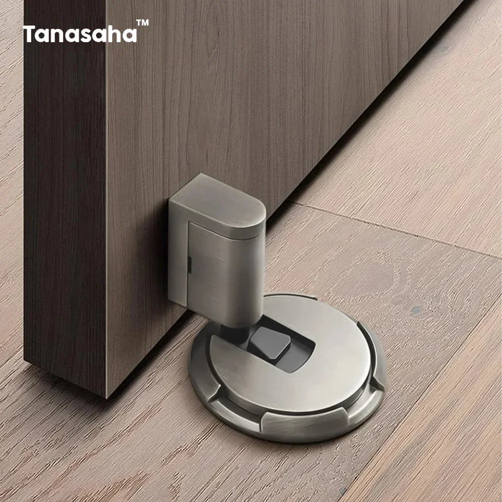 Fermaporta senza perforazione Fermaporta automatico per pavimento Raccordi per mobili Fermaporta dorato nero grigio per fermaporta antivento