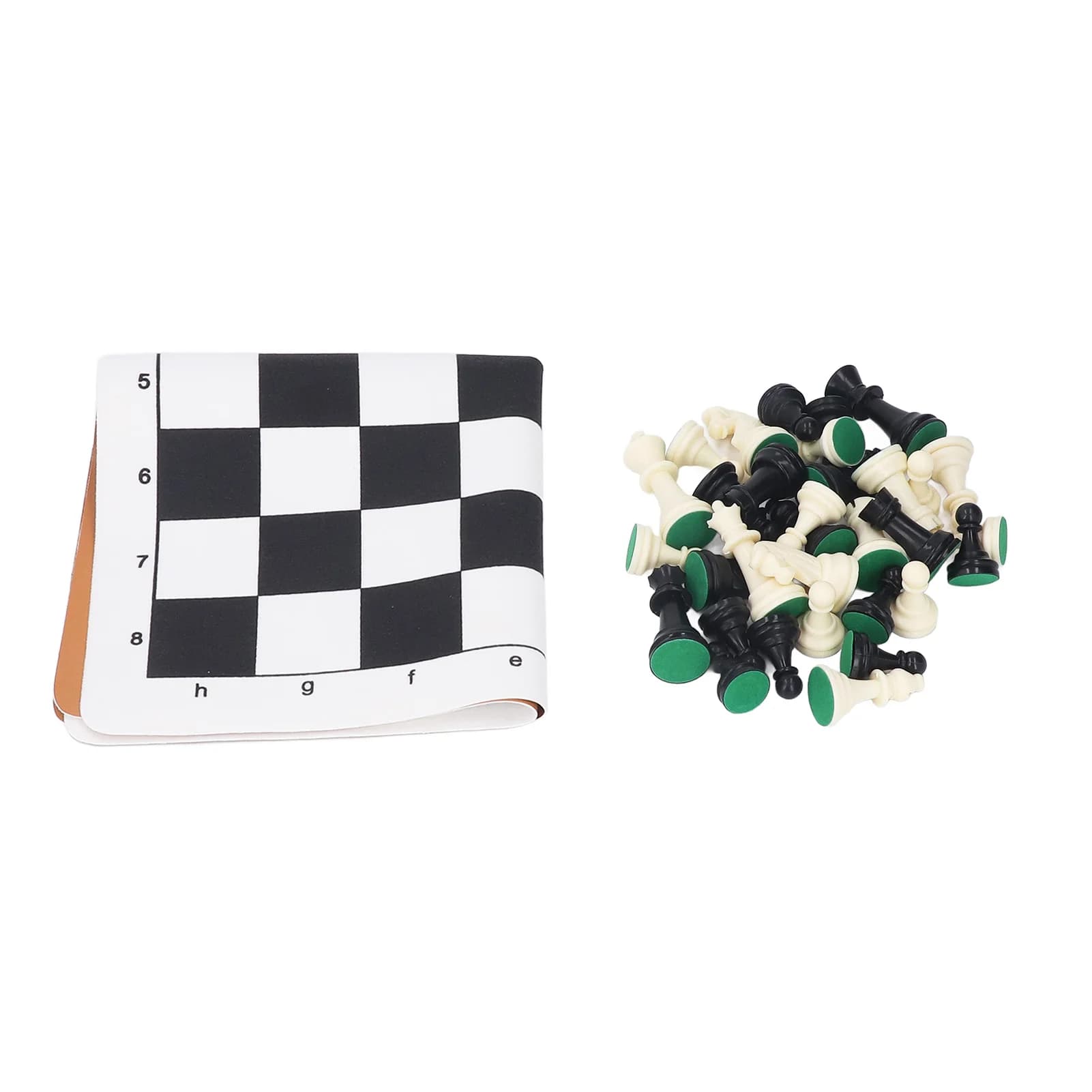 Set di scacchi internazionale Pezzi degli scacchi in plastica bianca nera Scacchiera in pelle PU per giochi da tavolo