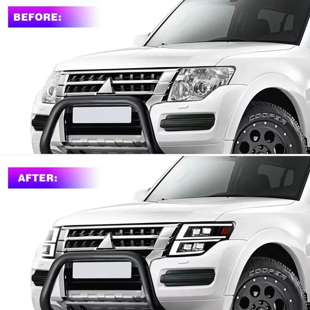 For Mitsubishi Pajero 09-21 V97 V87 V93 Led headlight LED DRL Dynamic turn signal double lens Assembly