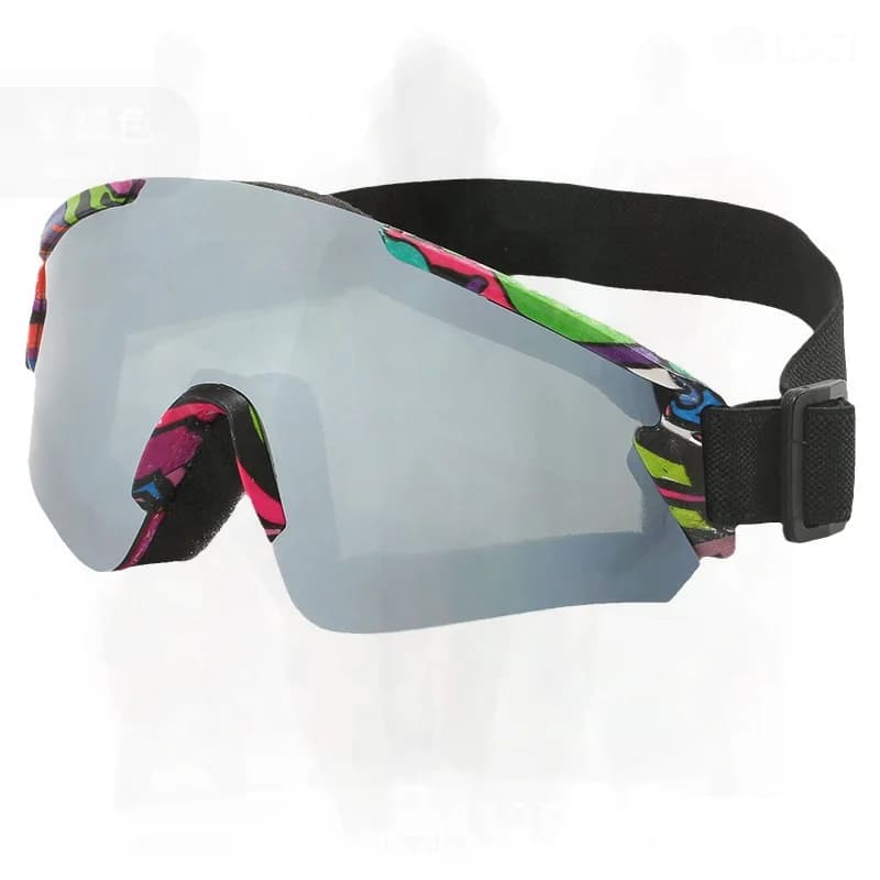Occhiali da sci da alpinismo unisex Sport all'aria aperta Antivento Occhiali da equitazione antisabbia Prescrizione regolabile Occhio colorato