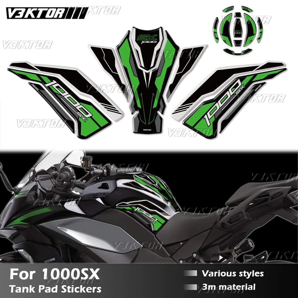 Wall decal fuel tank cap Gas oil 3D decal decal protection waterproof cover for Z1000SX Z 1000SX Ninja 1000 SX 2017-2024