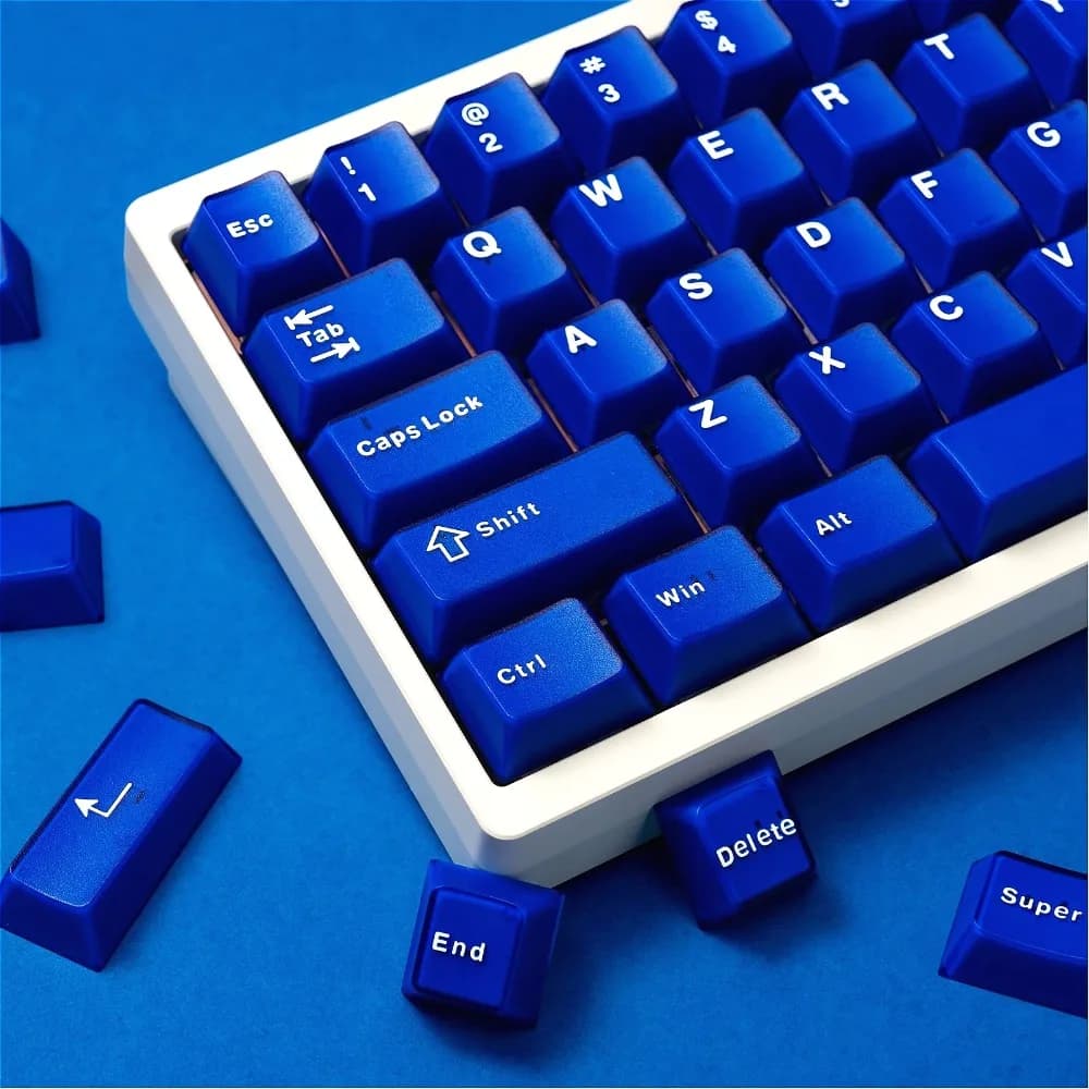 Set di copritasti semitrasparente Klein Blue Altezza originale 120 tasti per tastiera meccanica 68/75/84/87/98/Cherry MX Switch