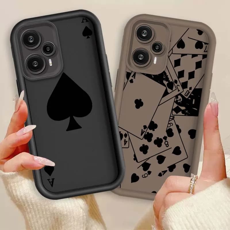 Cartoon Spade Ace Card Gift For Xiaomi Poco X3 X4 X5 X6 X7 M7 M8 M4 M5 F6 F4 F5 F7 F8 Pro NFC Eye Ladder Phone Case